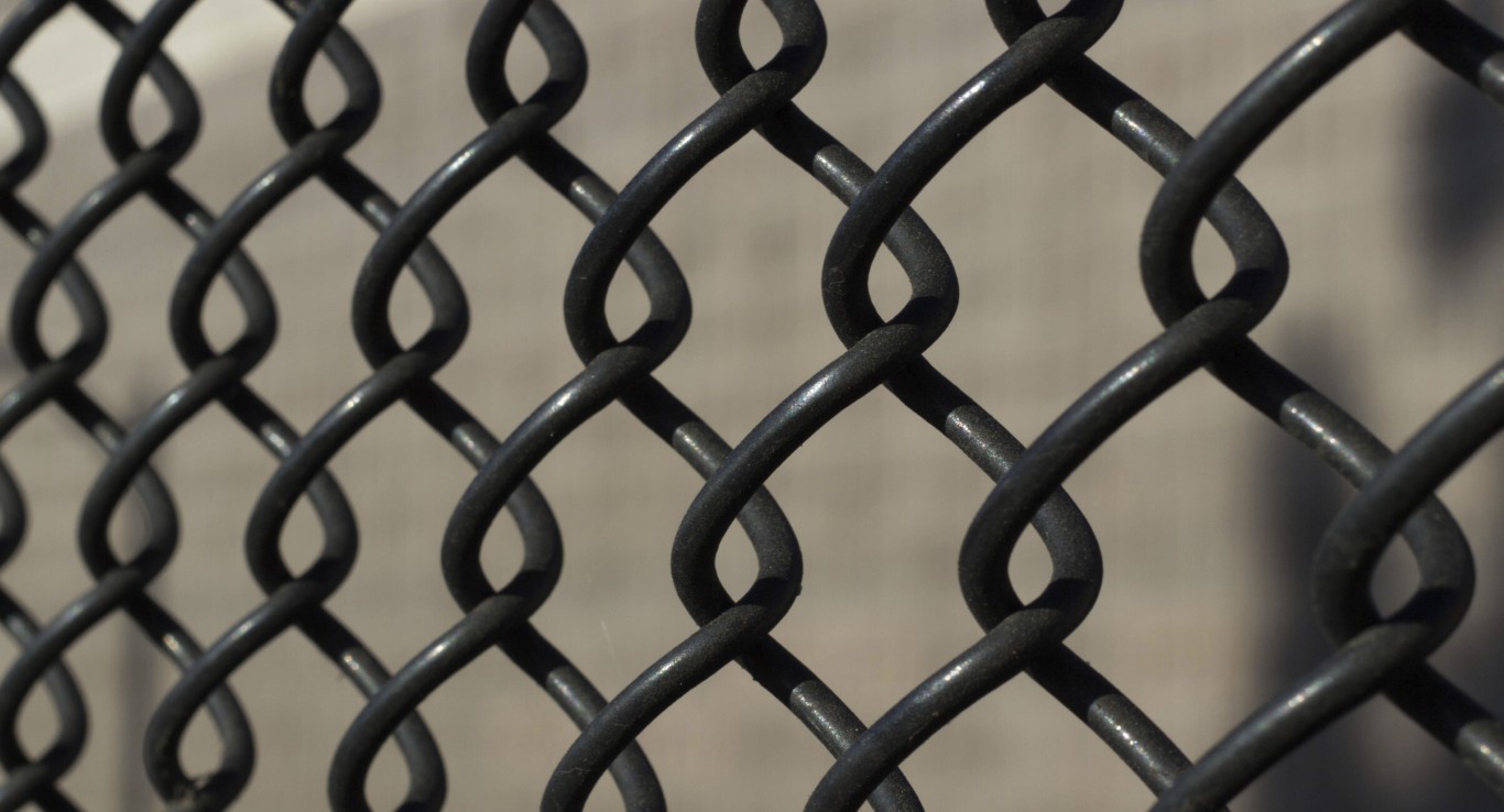 Black powder-coated chain-link fence for commercial properties